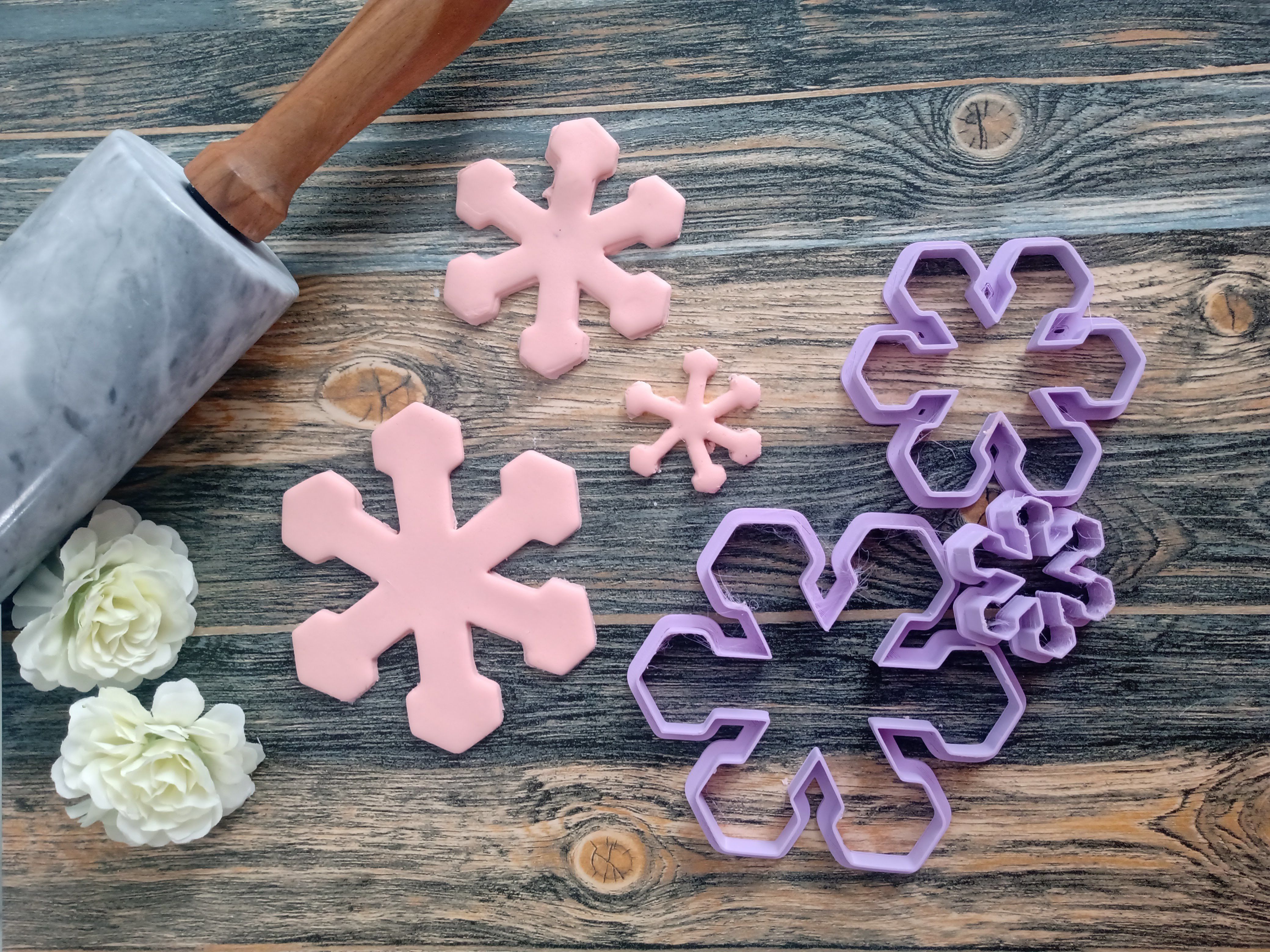 Set  Cortantes Copo de nieve Cookies  3D print model_3