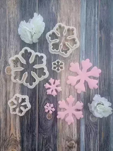 Set  Cortantes Copo de nieve Cookies  3D print model