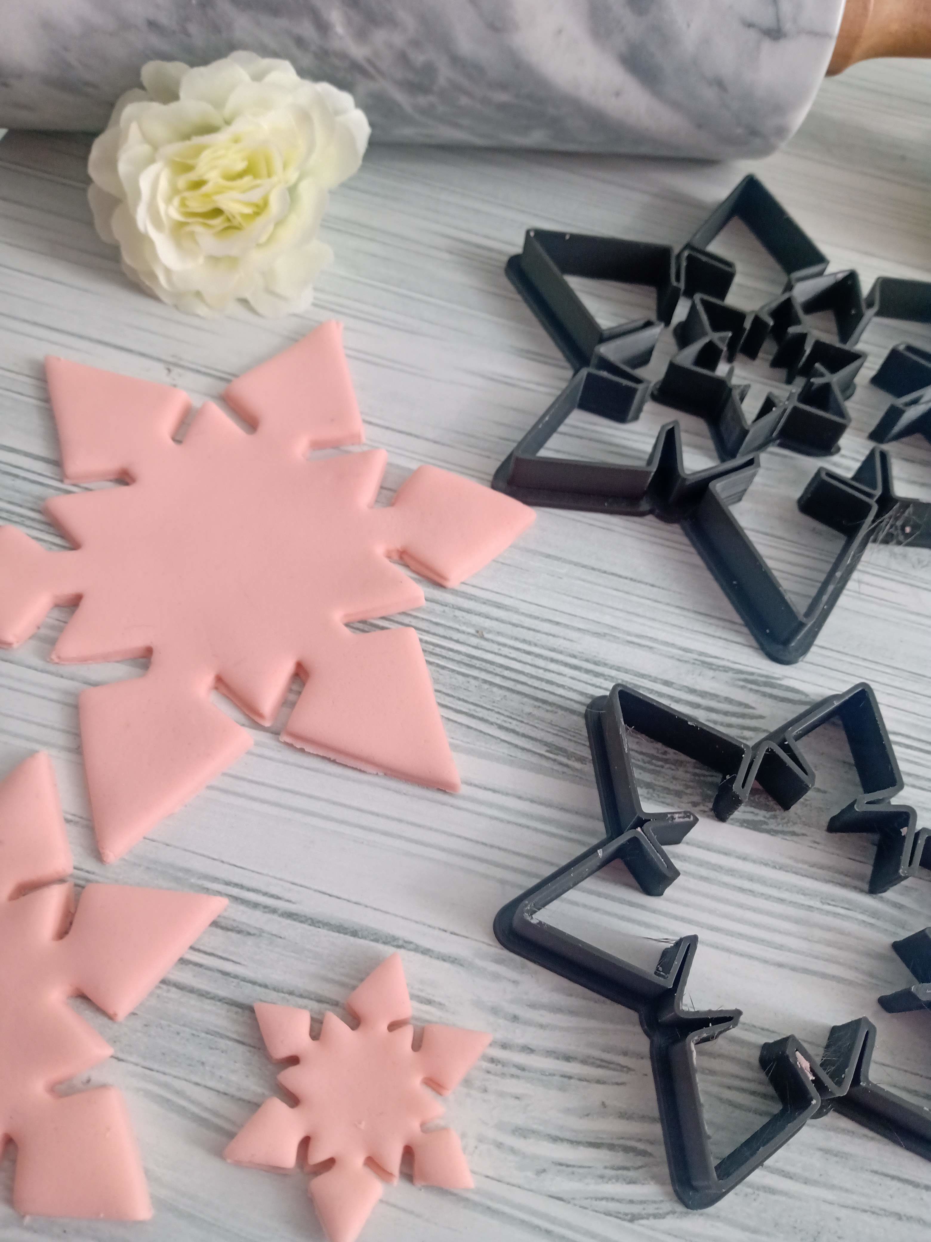 Set  Cortantes Copo de nieve Cookies  3D print model_8