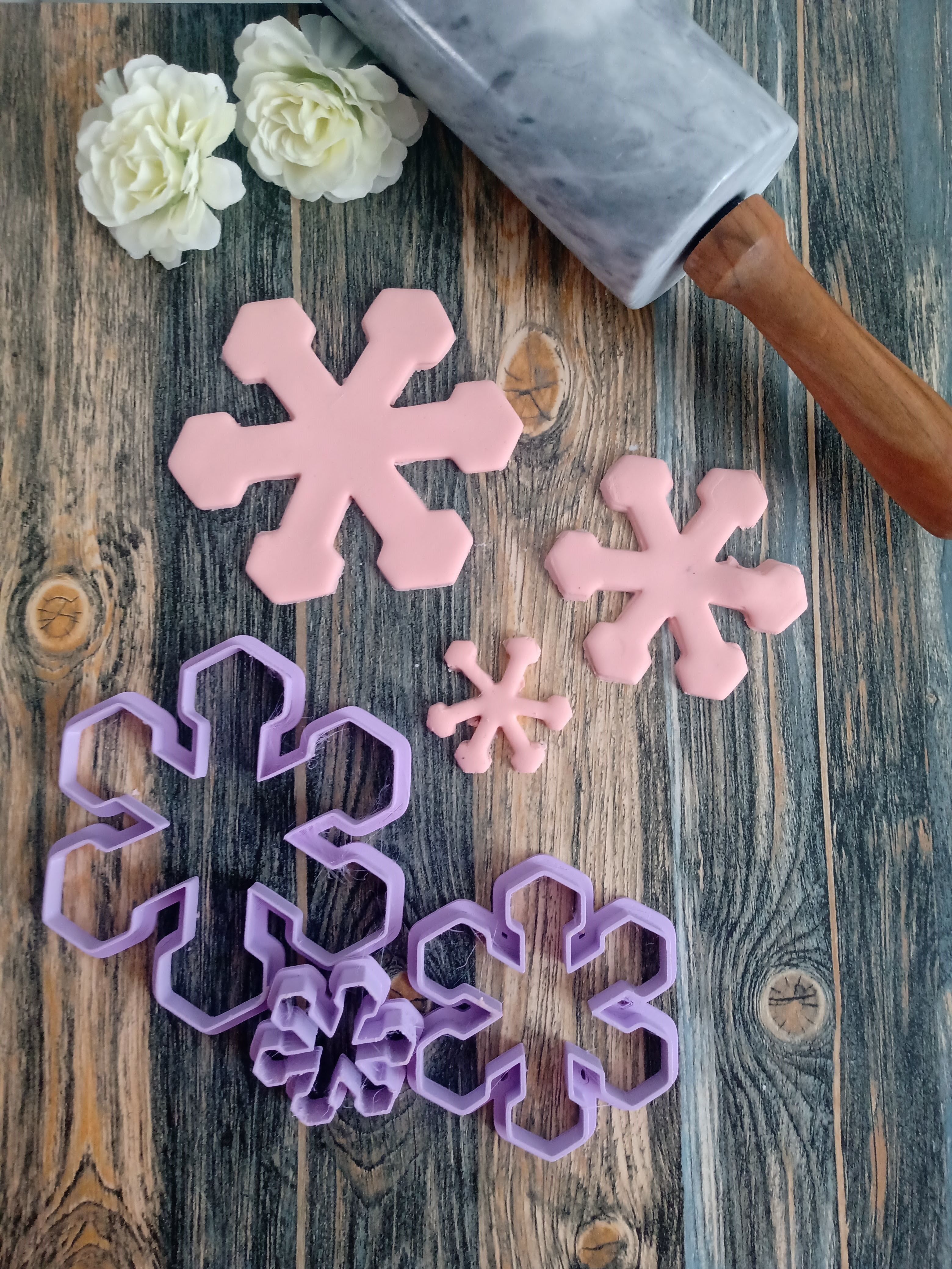 Set  Cortantes Copo de nieve Cookies  3D print model_4