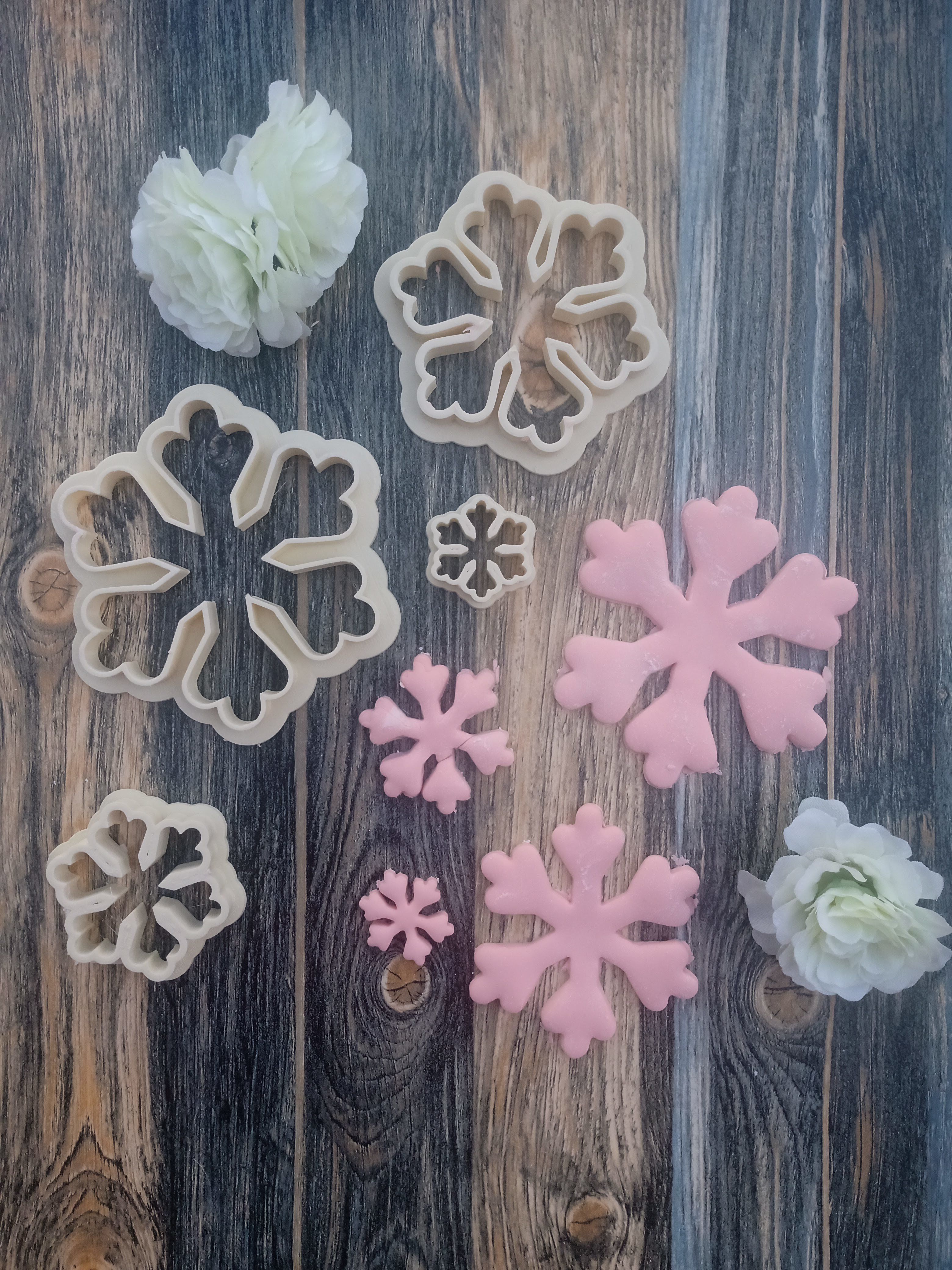 Set  Cortantes Copo de nieve Cookies  3D print model_1