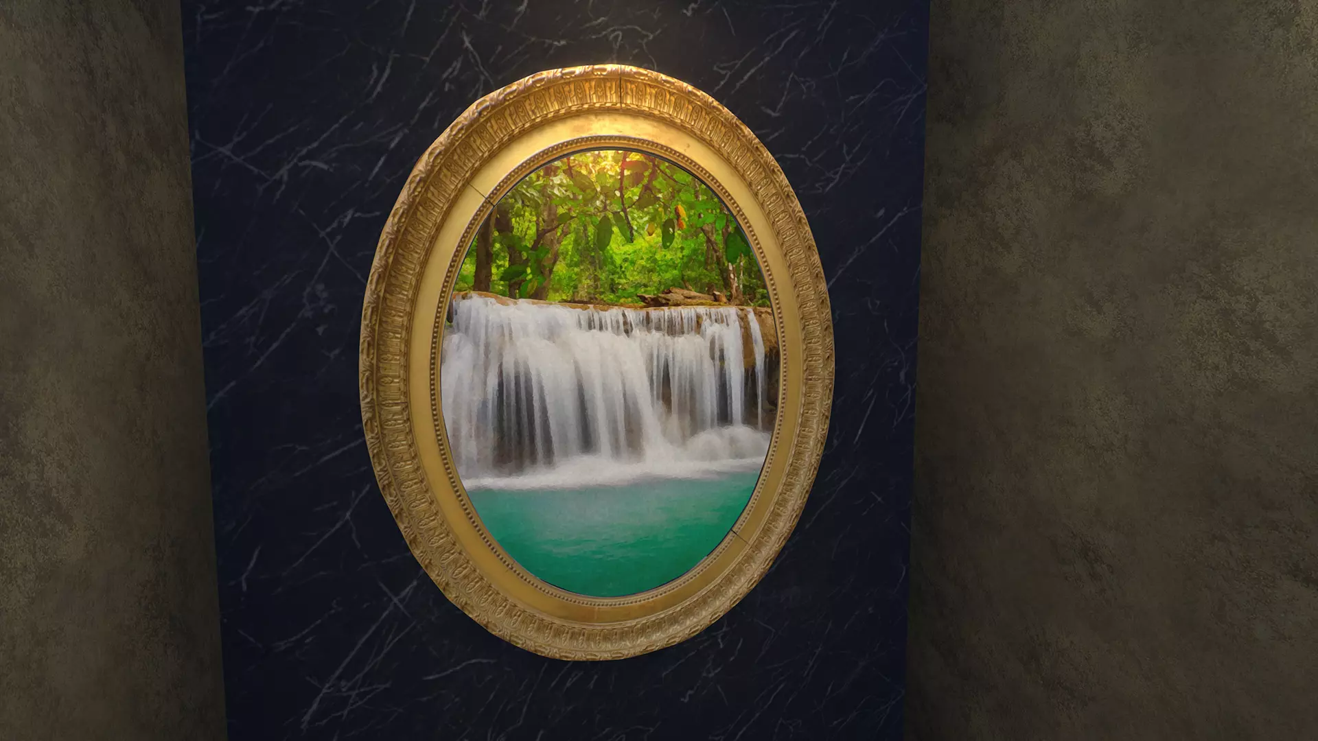 Painting Frame 5 Low-poly 3D model_0