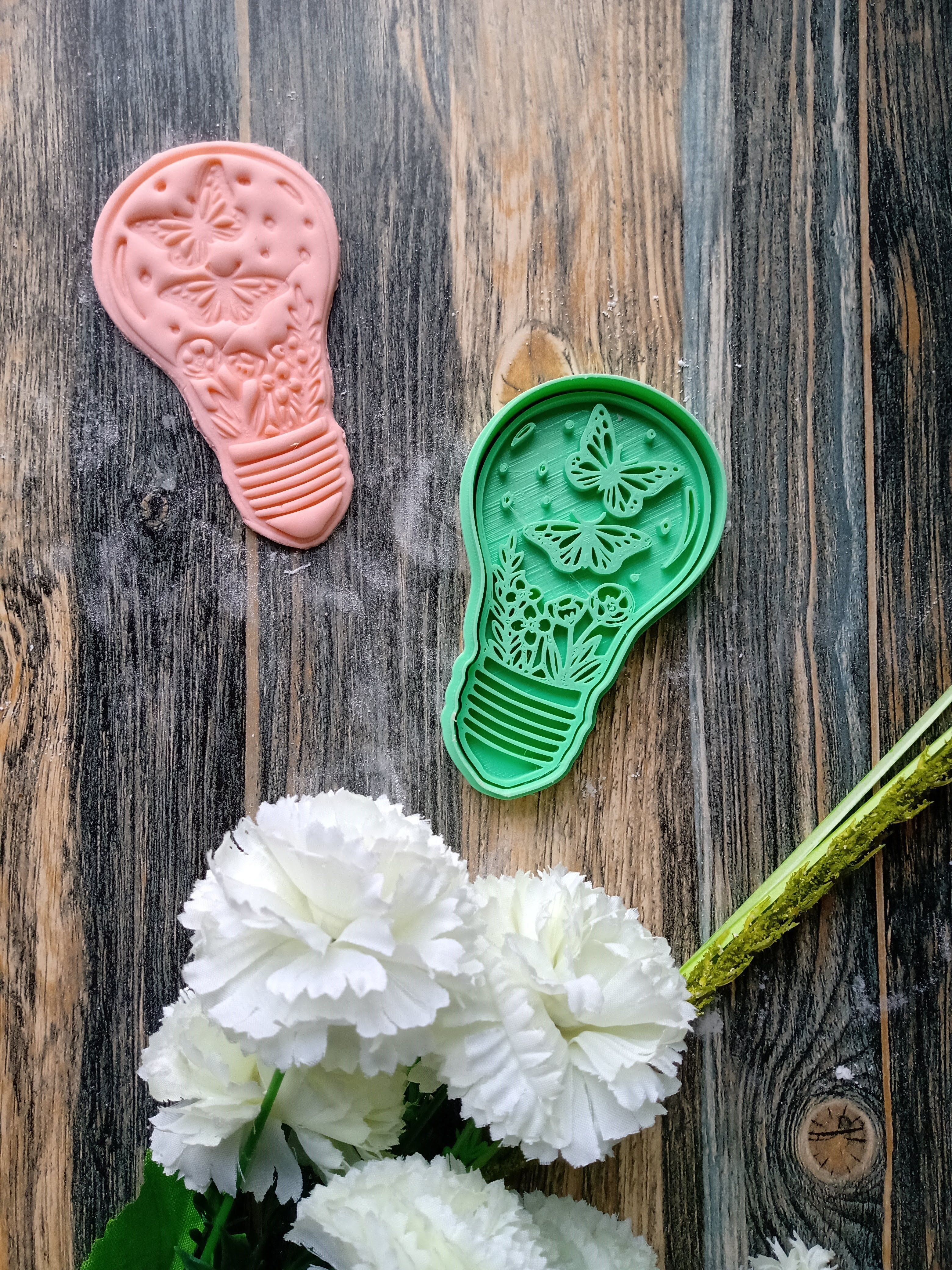 Set x 4 Cortantes Plantas Floral Cookie Galletitas 3D print model_1