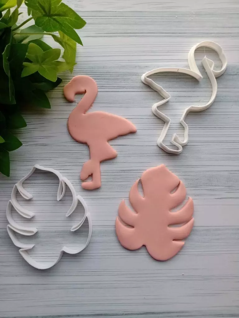 Set x 4 cortantes Tropical FLamenco Cookies 3D print model_0