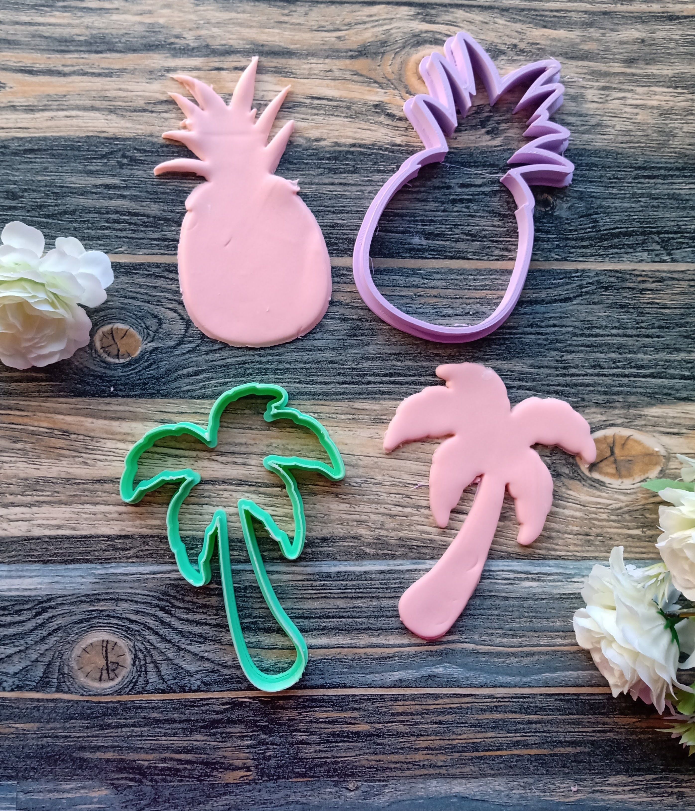 Set x 4 cortantes Tropical FLamenco Cookies 3D print model_1