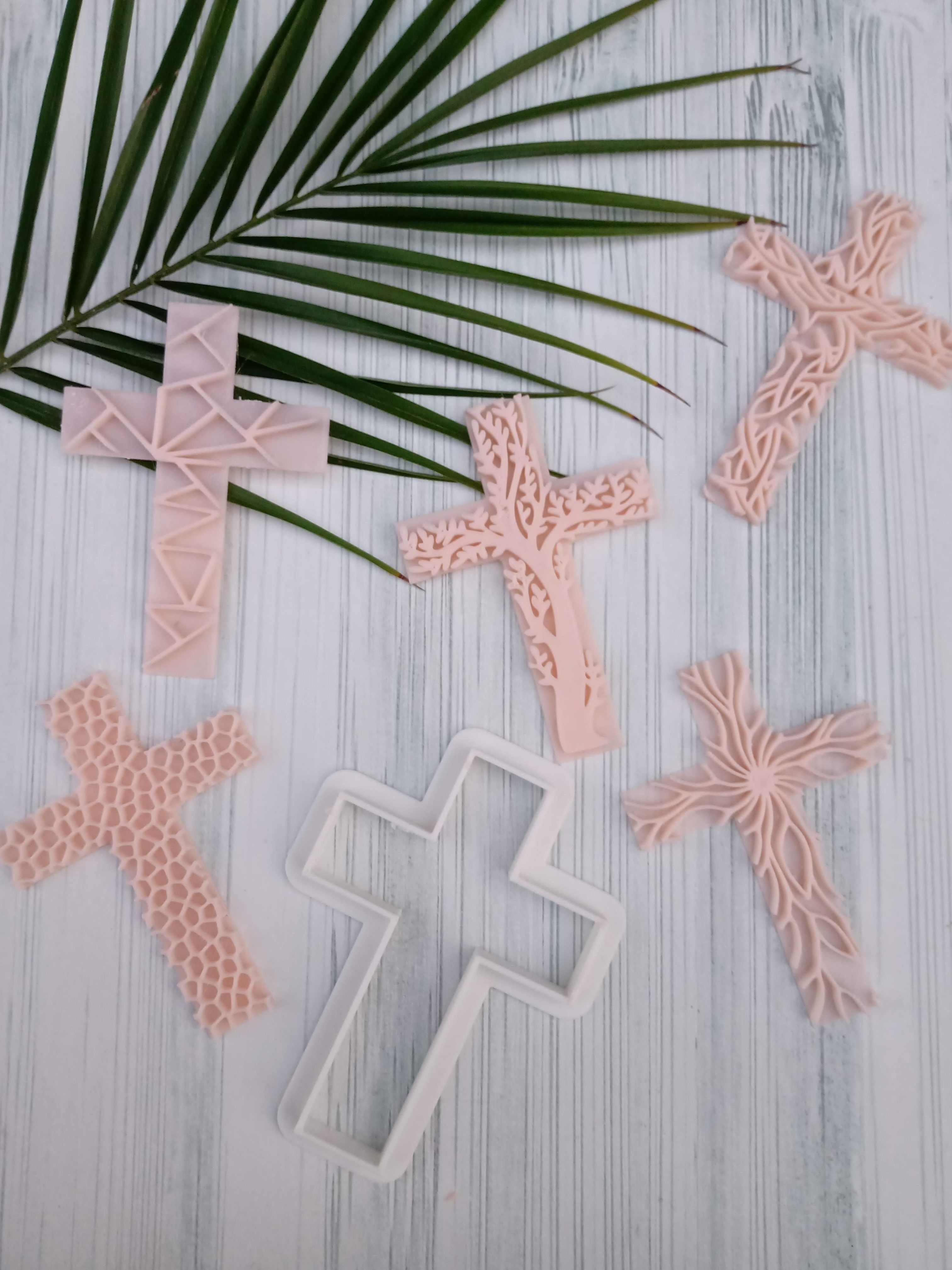 Set Cortantes Cruz Comunion Bautismo COokies 3D print model_15