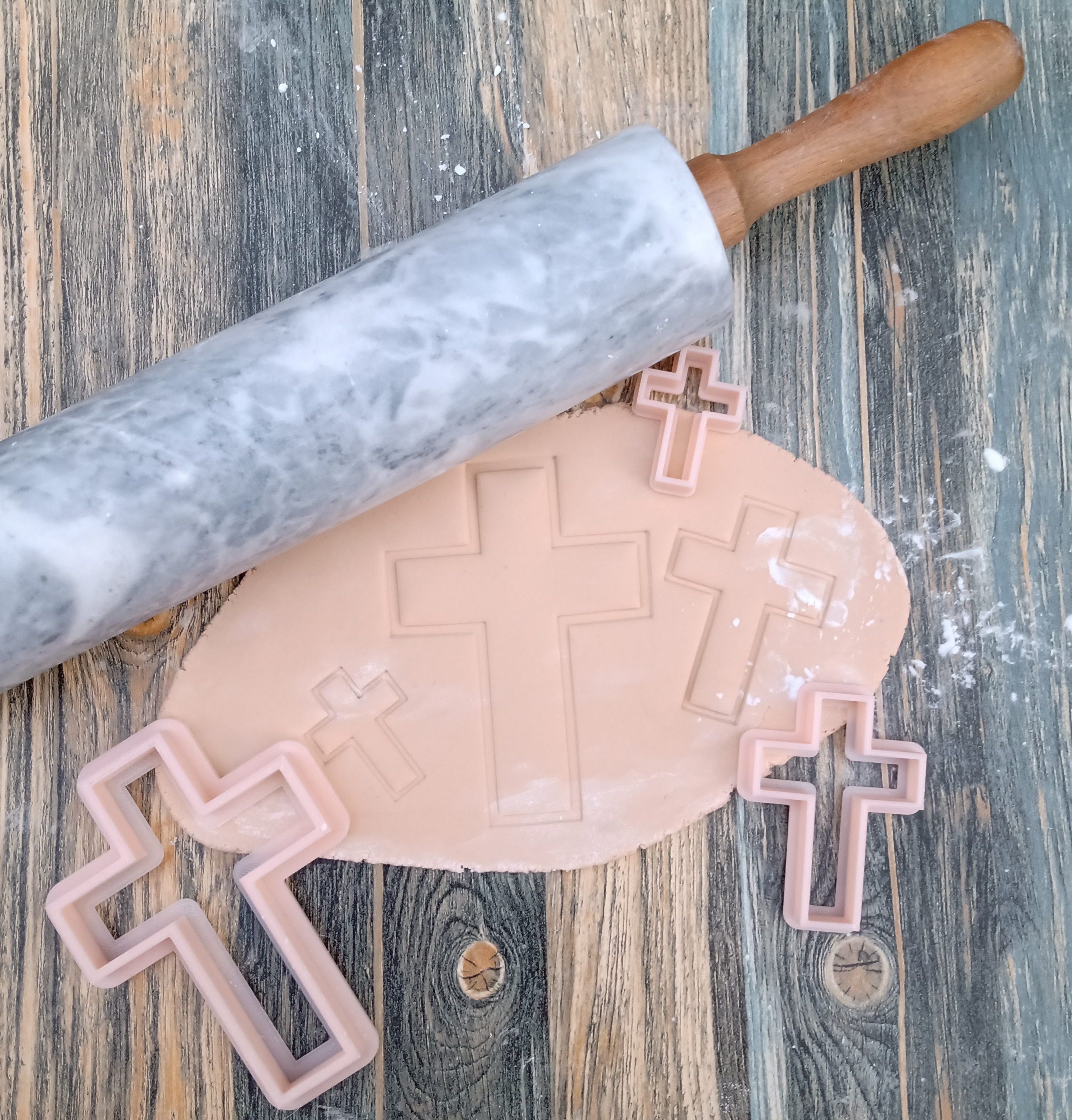 Set Cortantes Cruz Comunion Bautismo COokies 3D print model_8