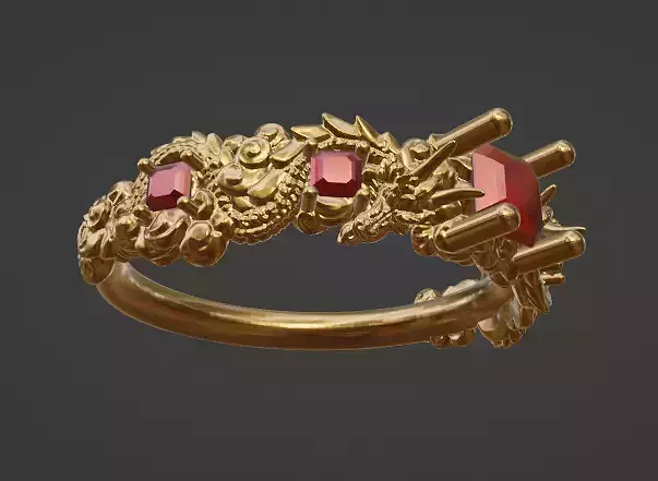 Twin Dragons Ring