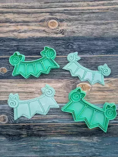 Set x 5 Cortantes Banderin FLoral Cookies Galletas 3D print model
