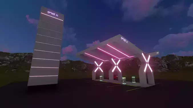 Electric Vehicle Charging Station 3 3D model