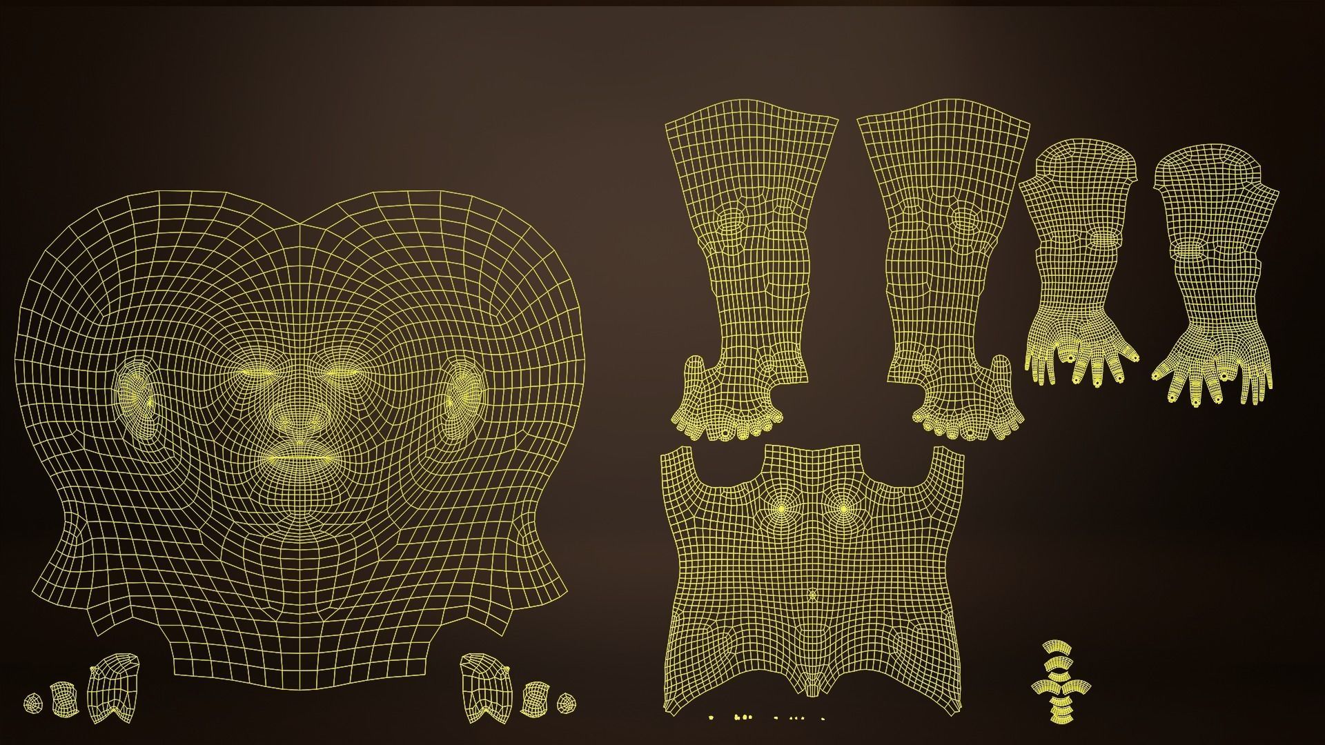 Cartoon Boy  Character  Rigging Facial expressions low-poly  Low-poly 3D model_3