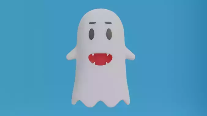 Cute Ghost - Game Ready Low-poly 3D model