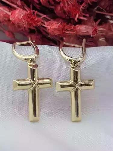 Cross Hoop Earing