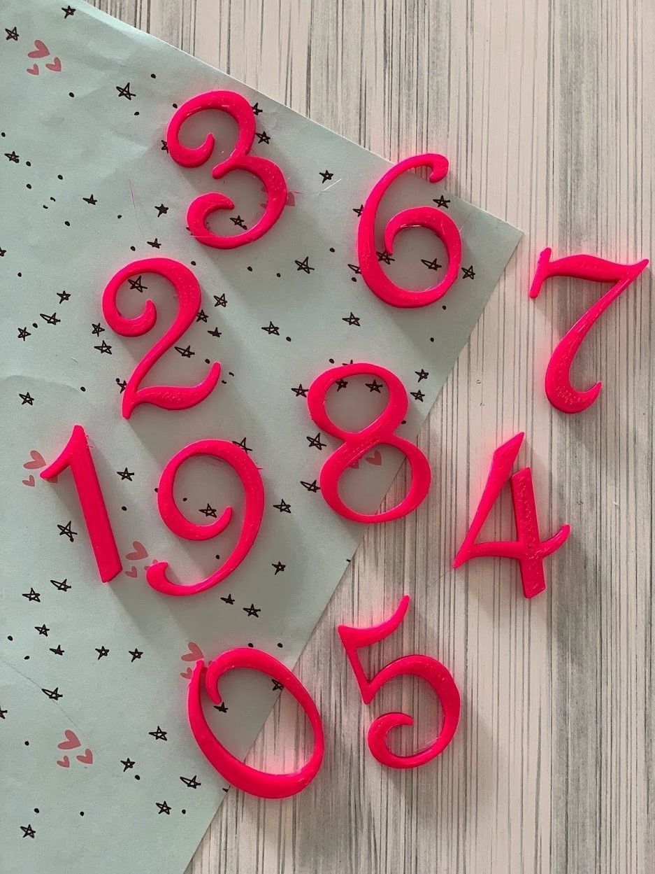 Set Stamps Numeros numerico pasta masa porcelana  3D print model_1