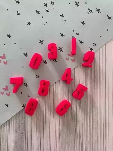 Set Stamps Numeros numerico pasta masa porcelana  3D print model