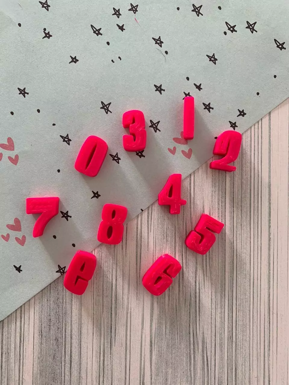 Set Stamps Numeros numerico pasta masa porcelana  3D print model_0