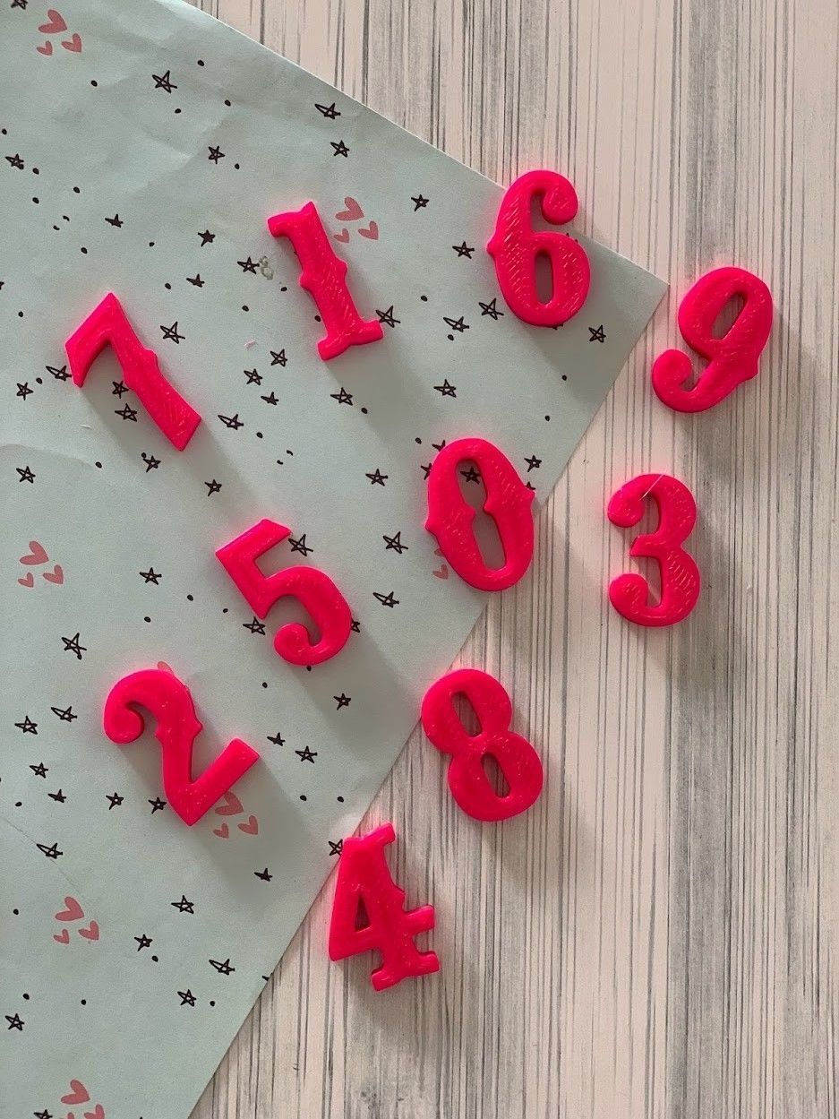 Set Stamps Numeros numerico pasta masa porcelana  3D print model_2