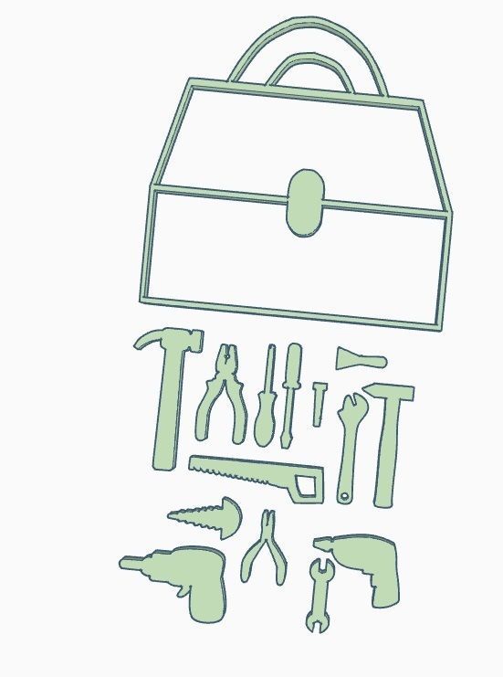 Combo Stamps Sellos Dia del Padre masa porcelana arcilla 3D print model_2