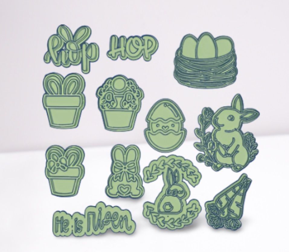 Combo x 5 Set Sello Stamp  3D print model_4