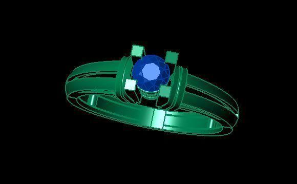 Single Diamond Wedding Ring For Women 3D print model_3