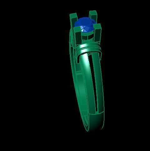 Single Diamond Wedding Ring For Women 3D print model_2