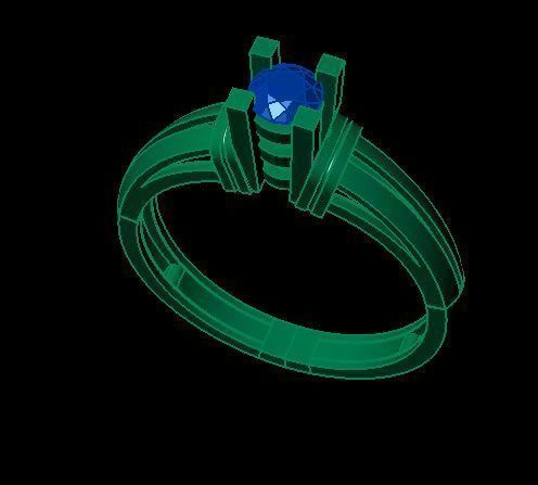 Single Diamond Wedding Ring For Women 3D print model_6