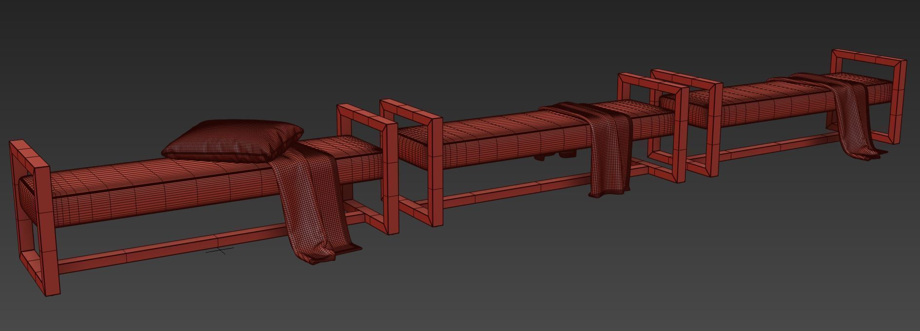 Upholstered Teak Bench by Kathy Kuo Home 3D model_10