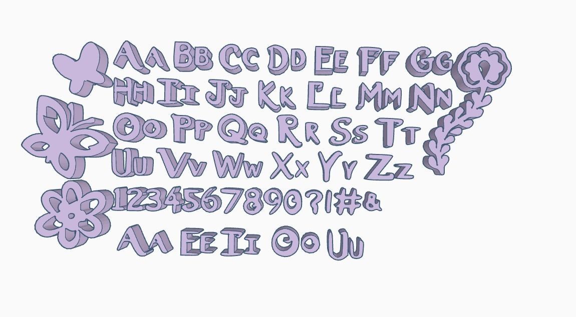 Pack Stamps Numericos y letras varios modelos Sellos 3D print model_2