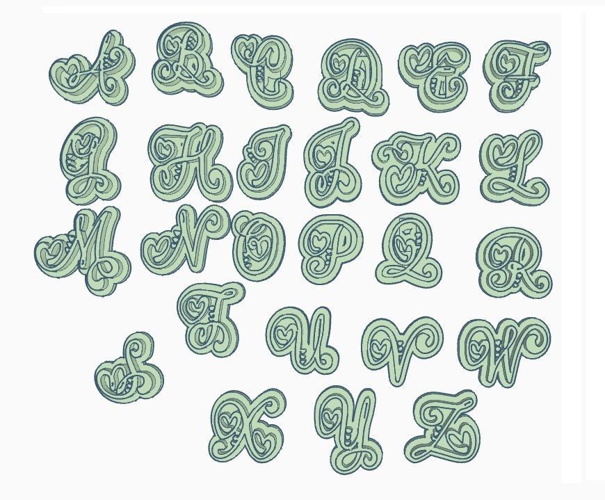 Pack Stamps Numericos y letras varios modelos Sellos 3D print model_20