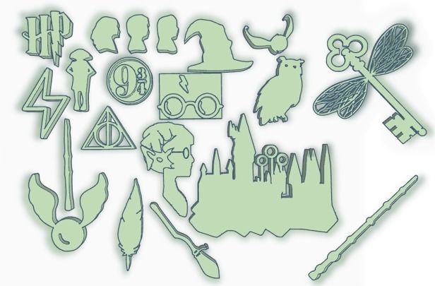 Combo x 12 sets sellos Stamp Pasta  3D print model_8