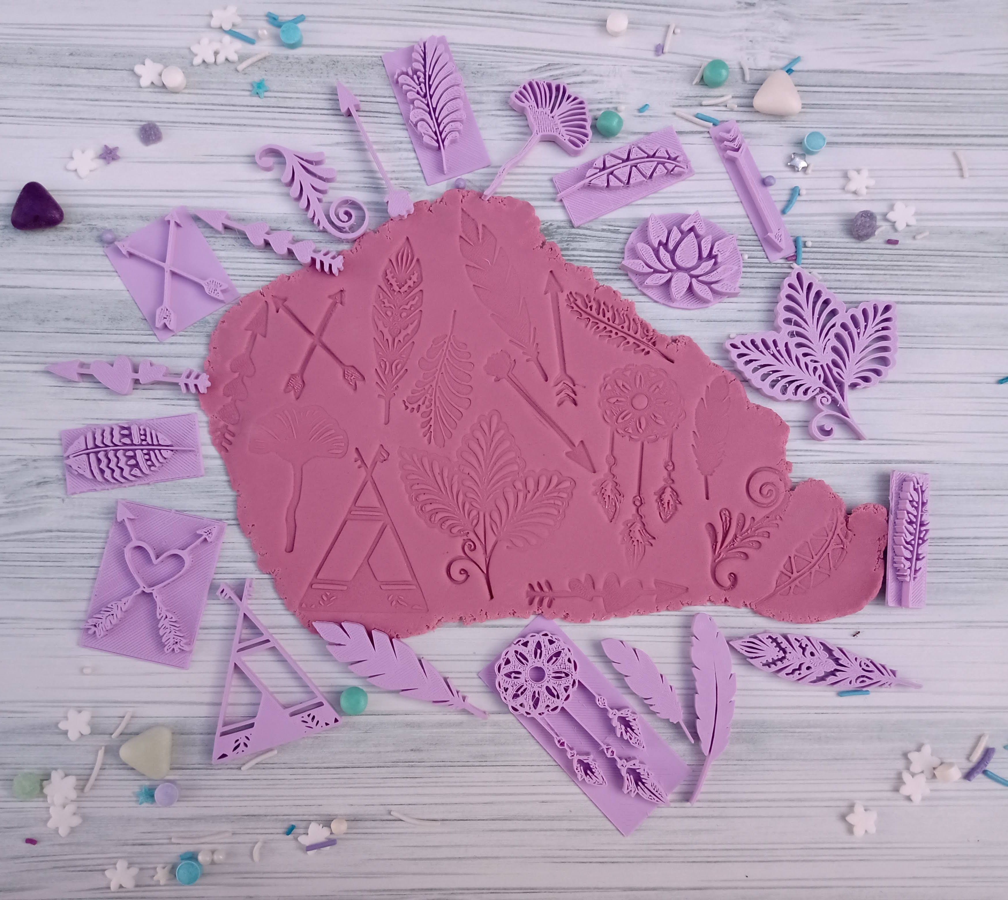 Combo x 12 sets sellos Stamp Pasta  3D print model_3