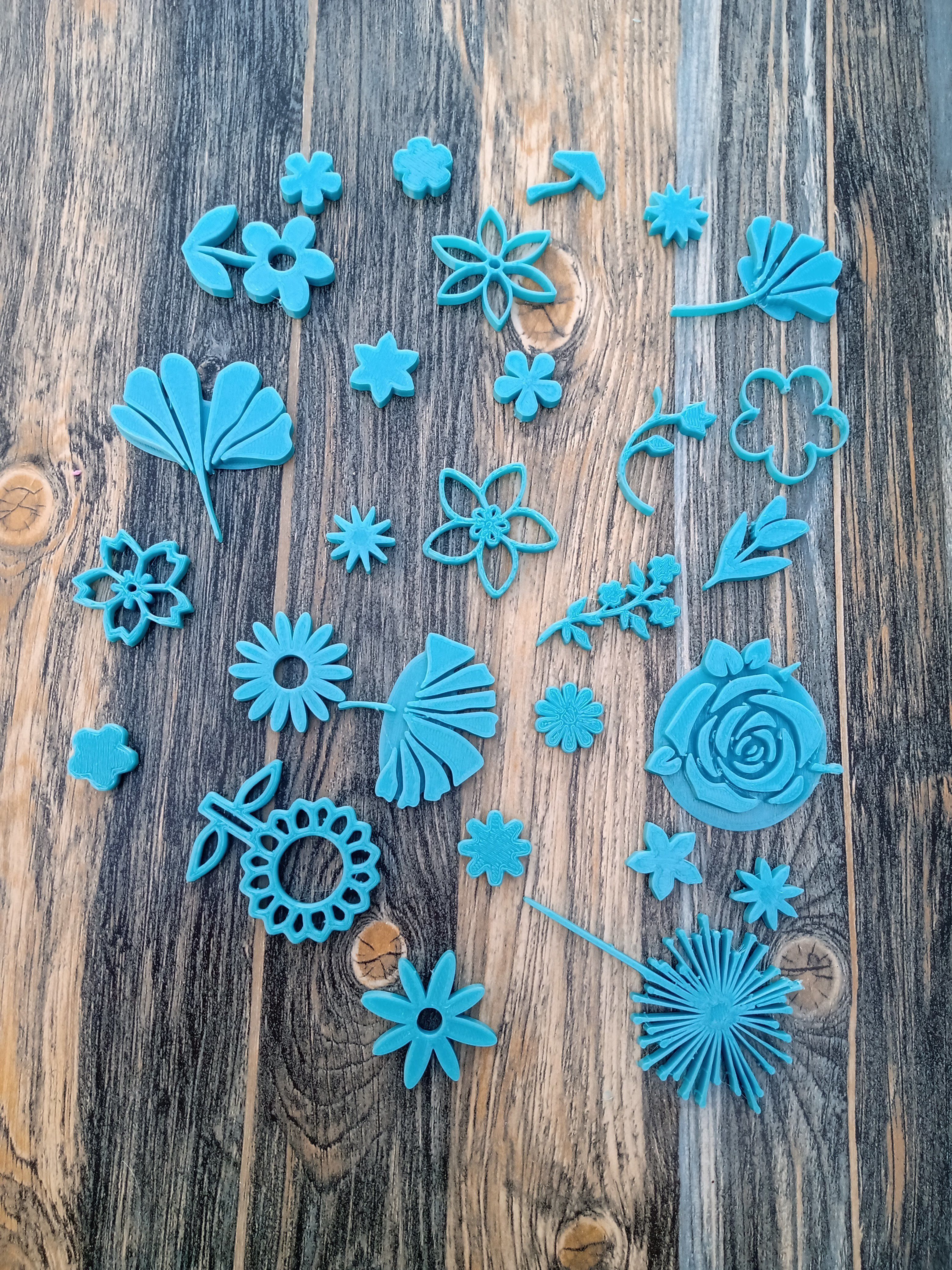 Combo 12 Set Sello Stamp Florales Boda Hojas Plantas 3D print model_5