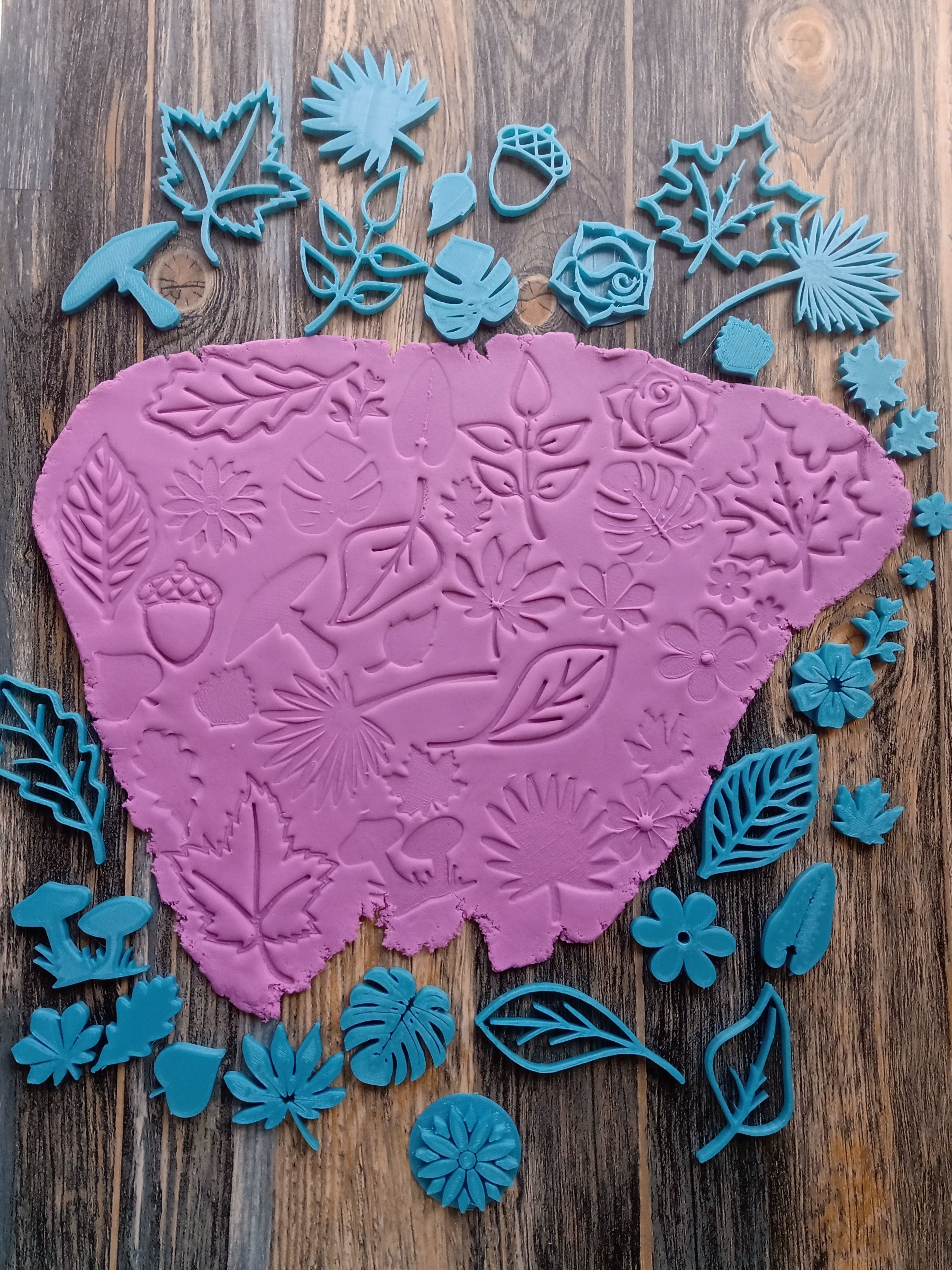 Combo 12 Set Sello Stamp Florales Boda Hojas Plantas 3D print model_3