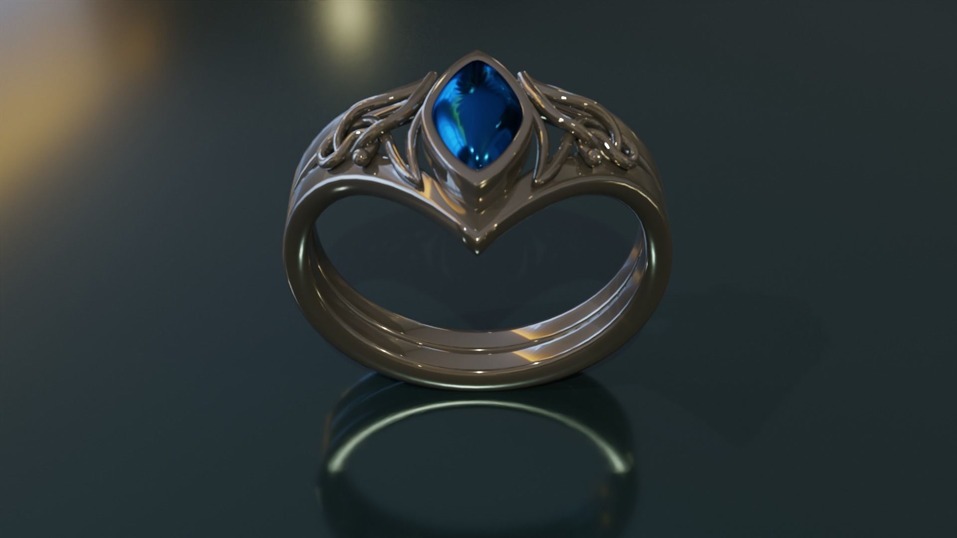 Gothic Ring 02 3D print model_2