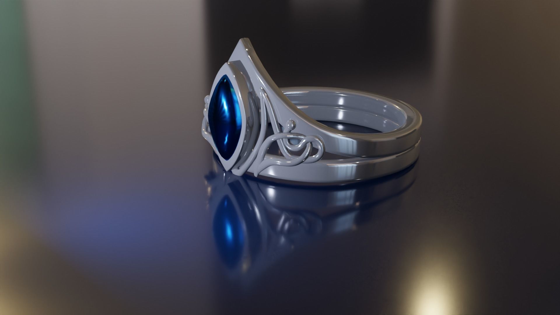 Gothic Ring 02 3D print model_5