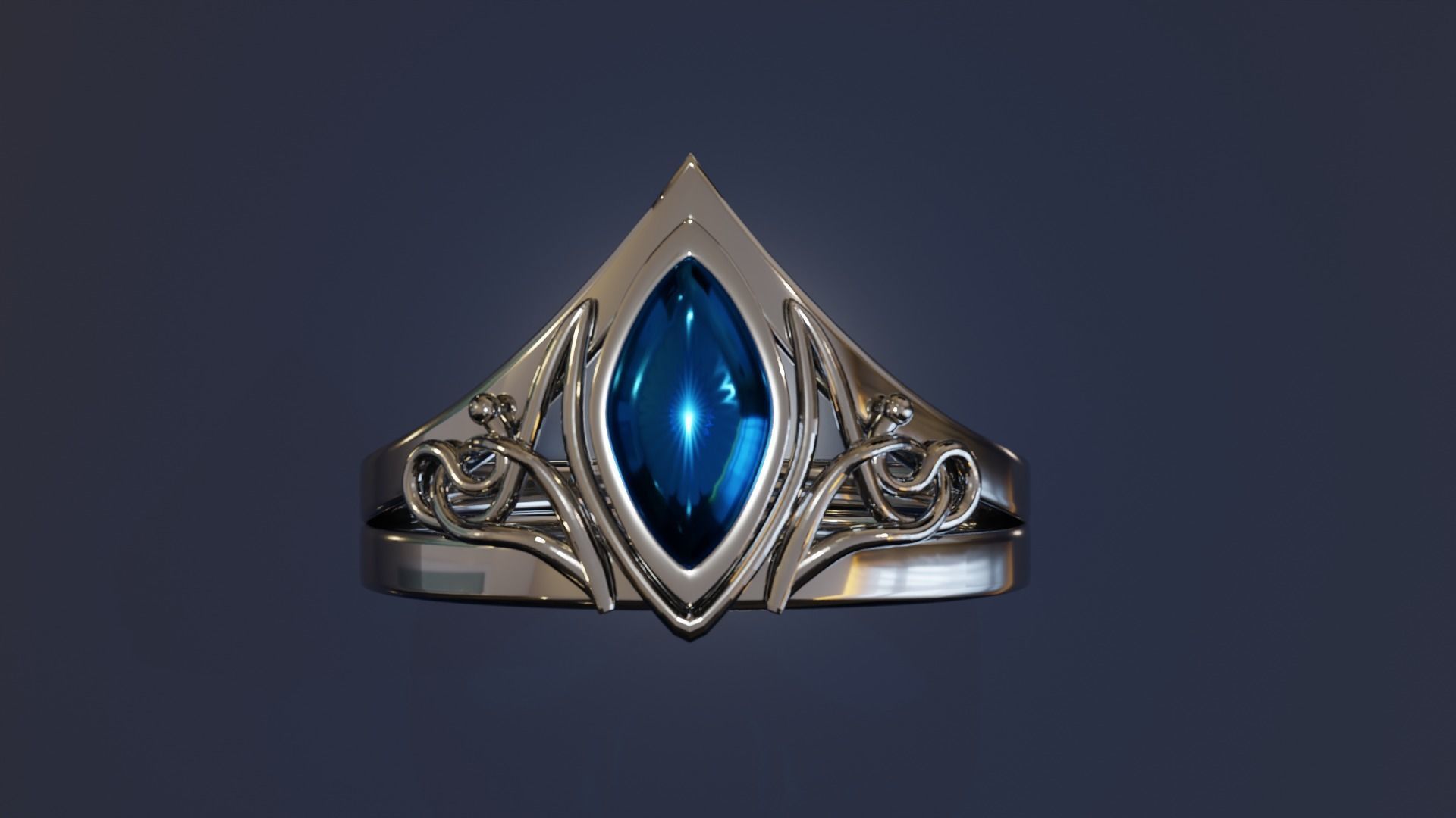 Gothic Ring 02 3D print model_4