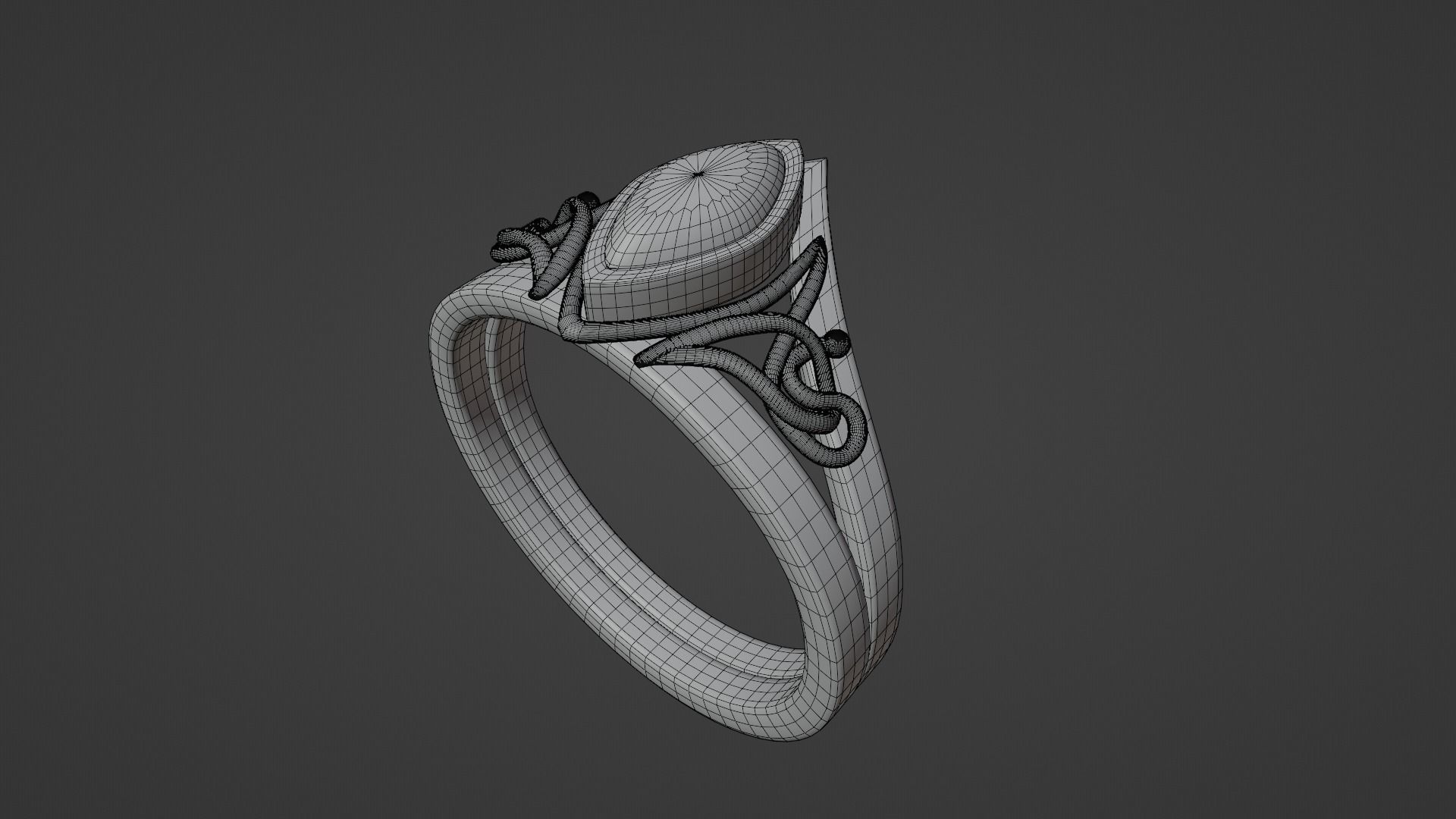 Gothic Ring 02 3D print model_6