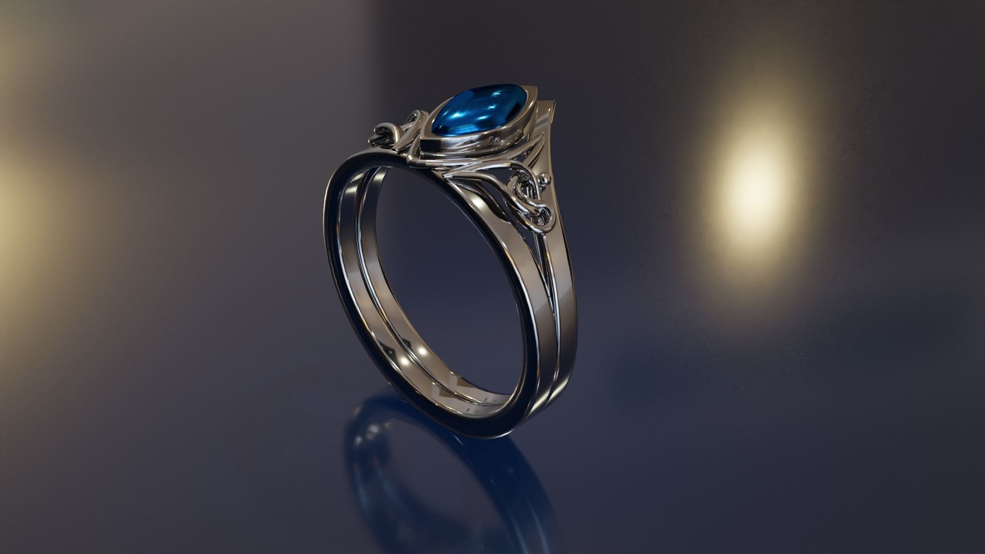 Gothic Ring 02 3D print model_3