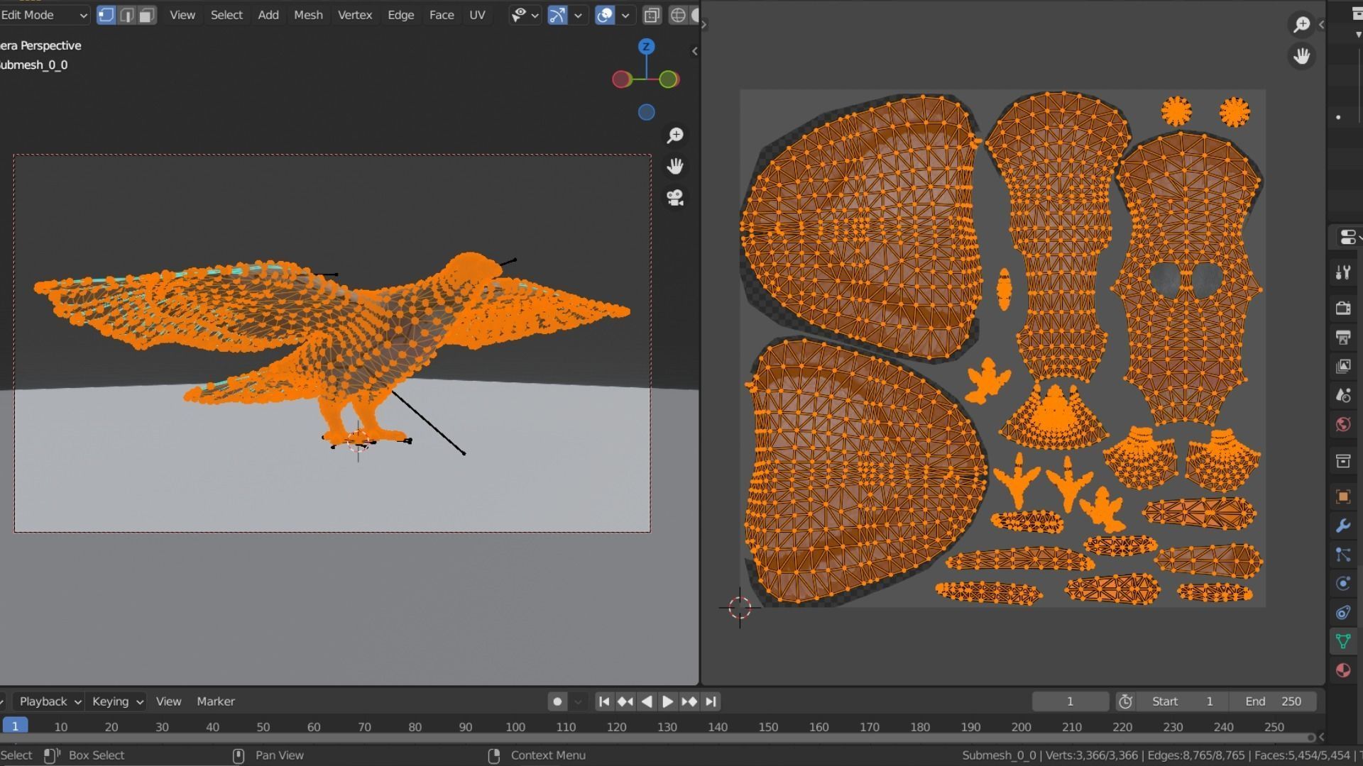 Pigeon Bird Rigged Low-poly 3D model_5