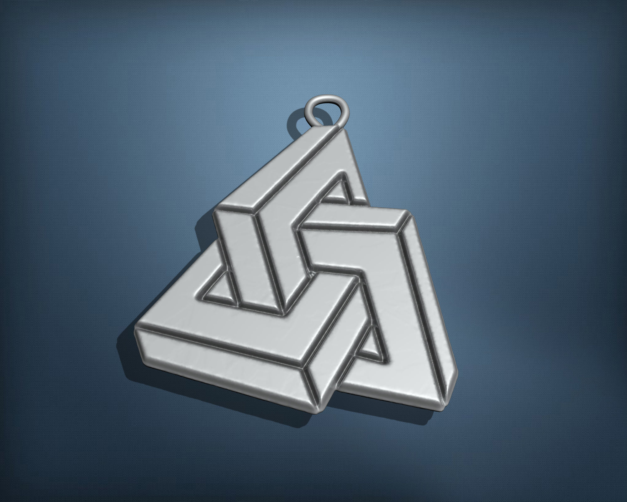 Geometric shape of impossible  square  pendant 3D print model_1
