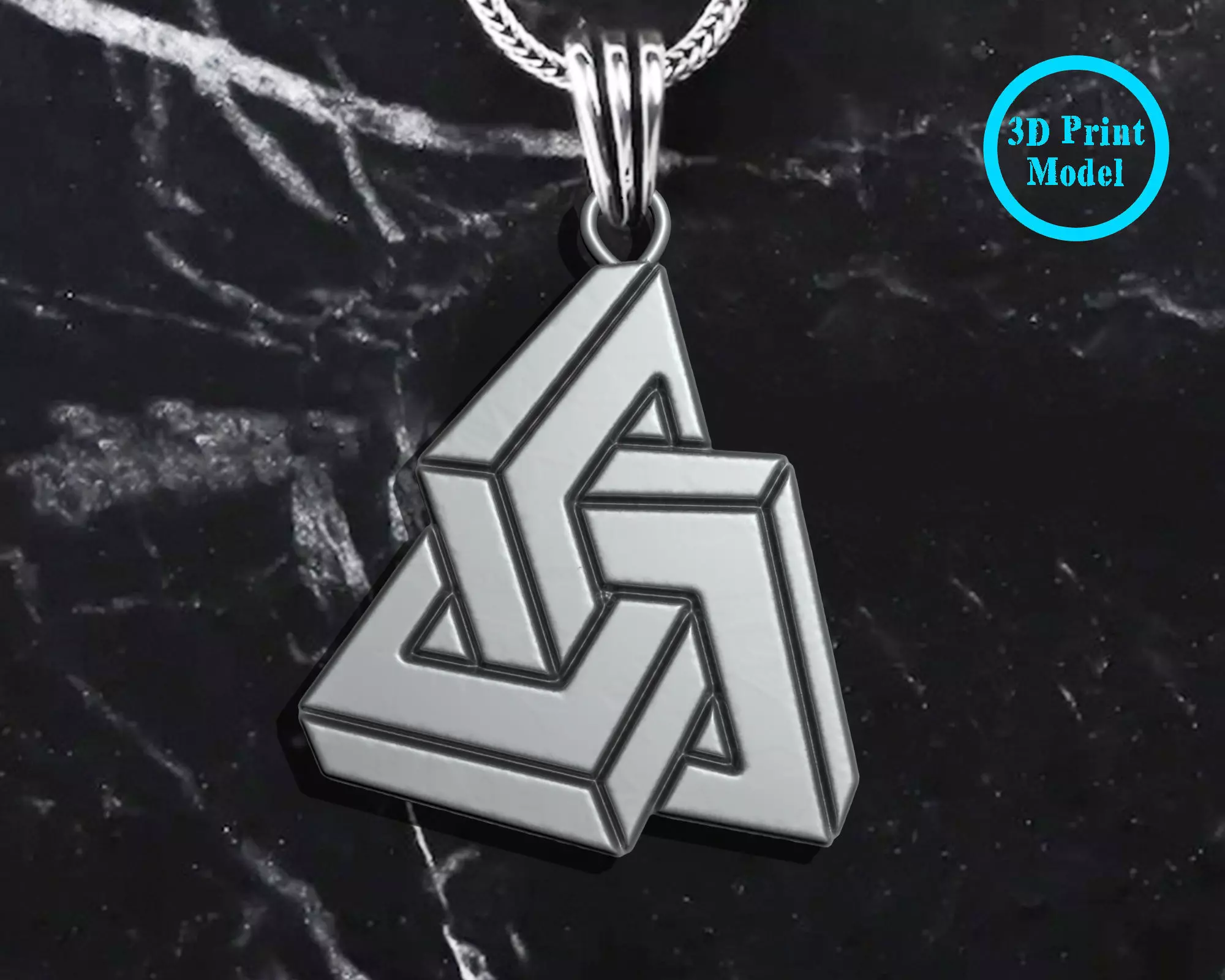 Geometric shape of impossible  square  pendant 3D print model_0