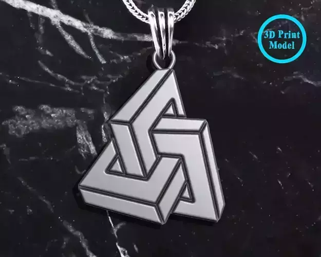 Geometric shape of impossible  square  pendant