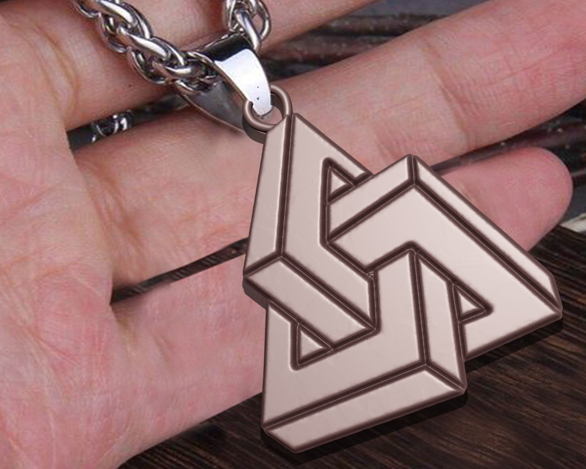 Geometric shape of impossible  square  pendant 3D print model_9