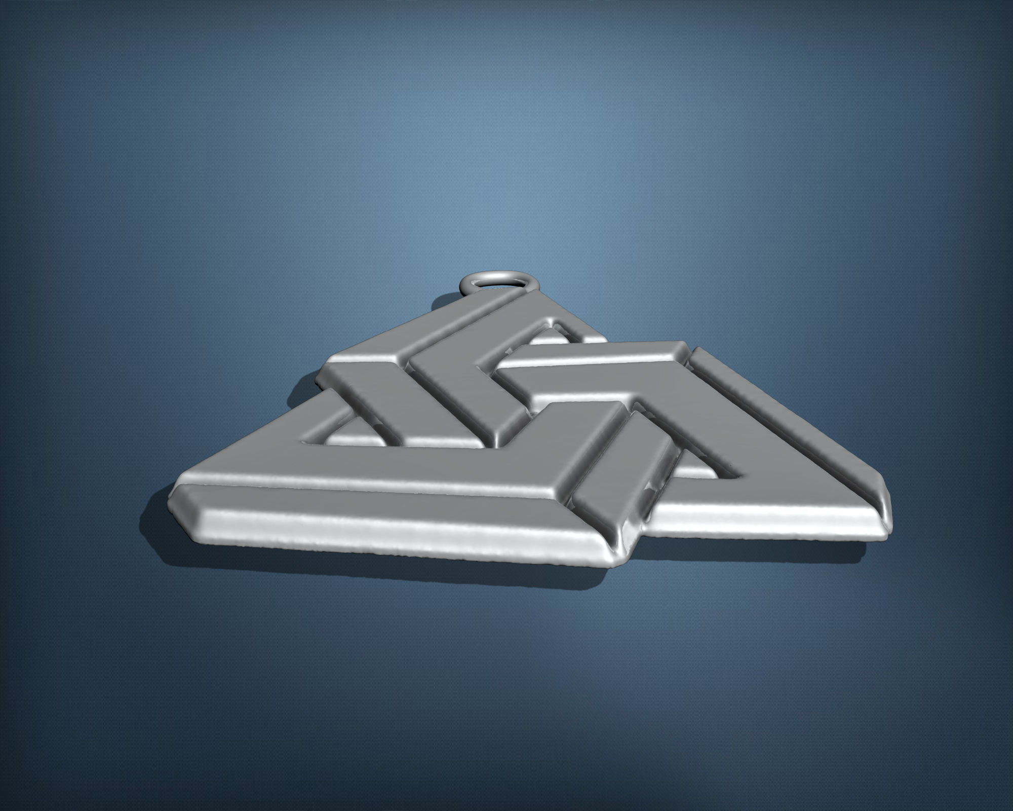 Geometric shape of impossible  square  pendant 3D print model_3