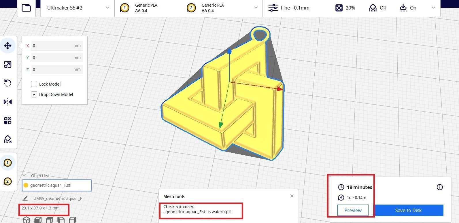 Geometric shape of impossible  square  pendant 3D print model_5