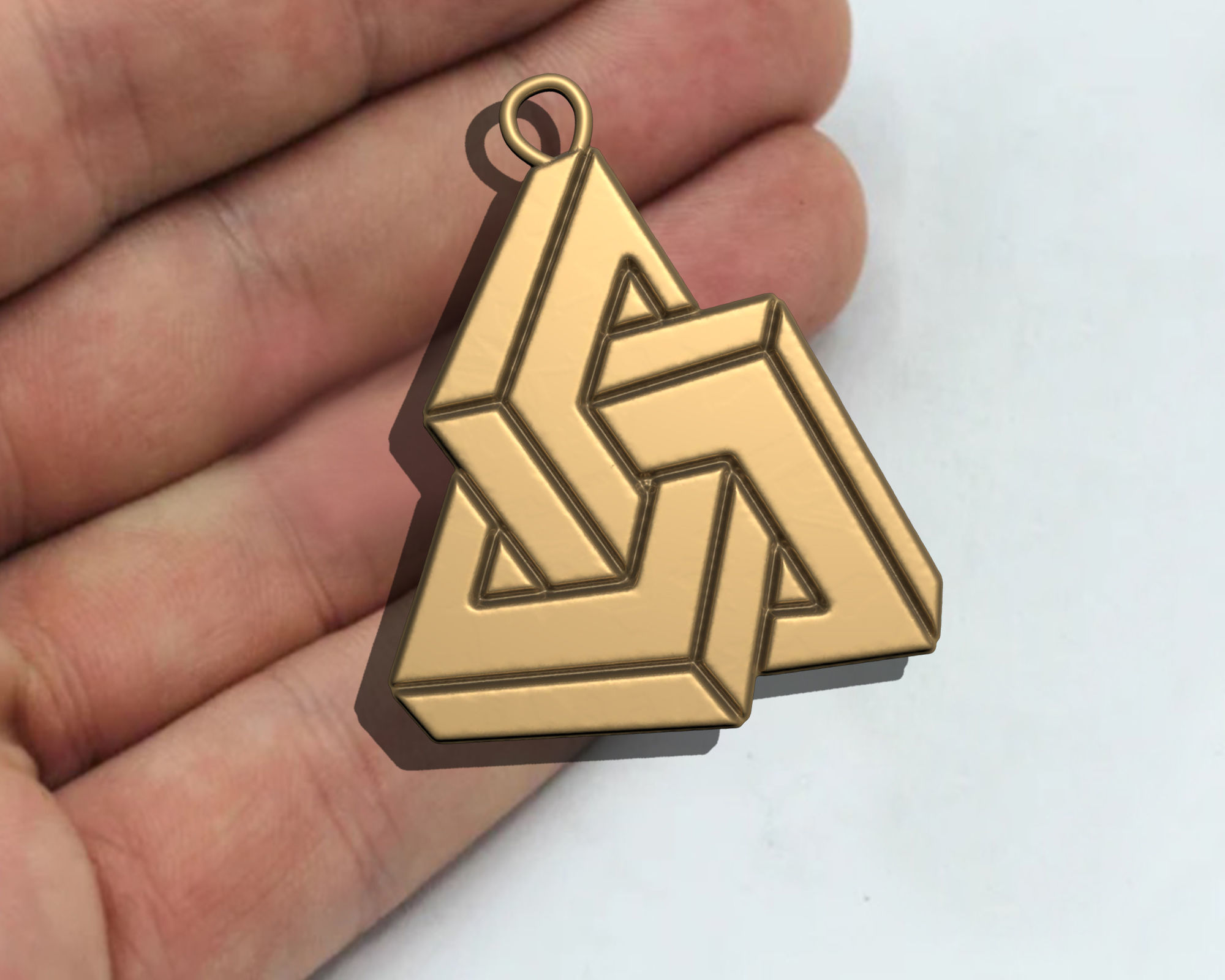Geometric shape of impossible  square  pendant 3D print model_6