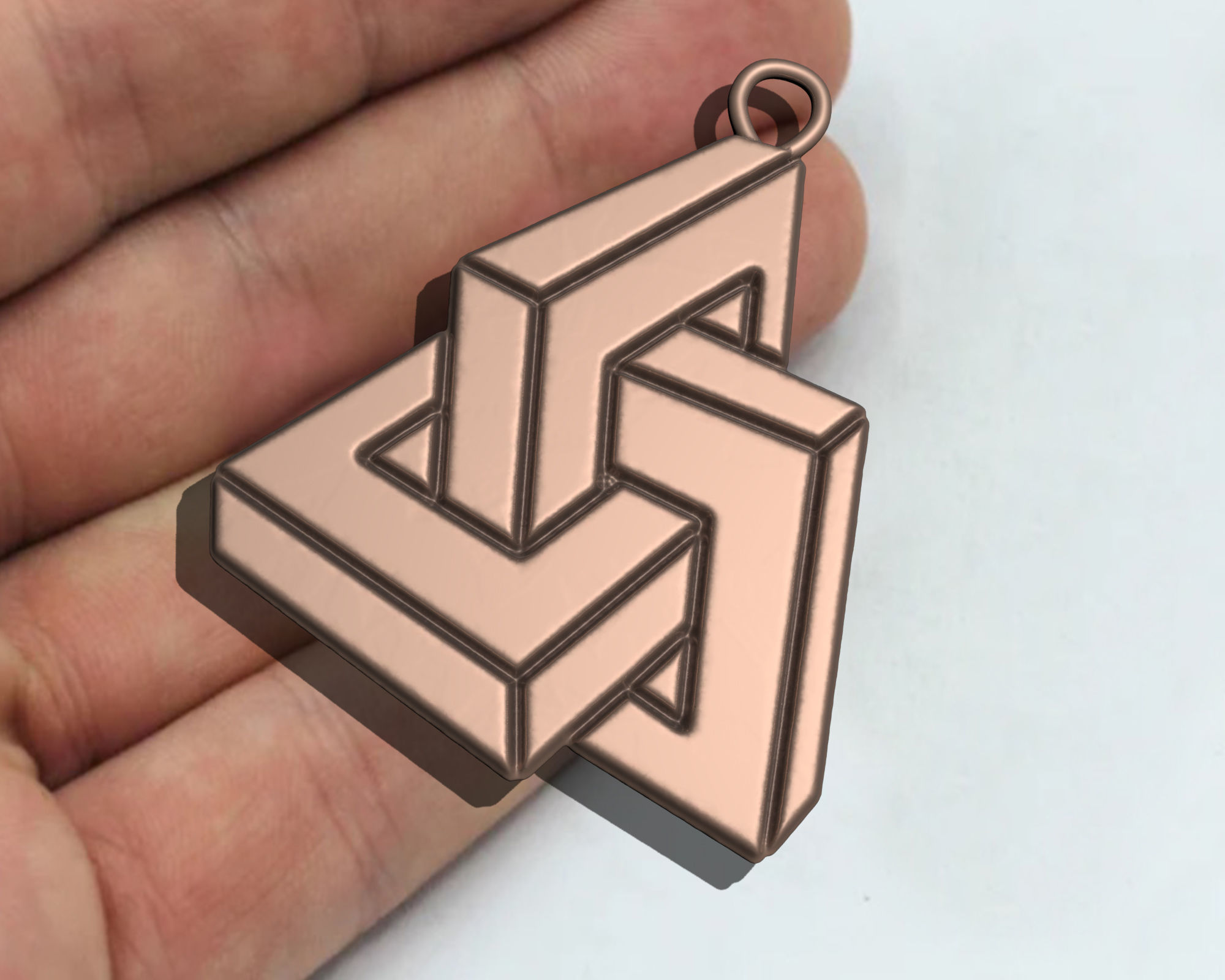 Geometric shape of impossible  square  pendant 3D print model_8