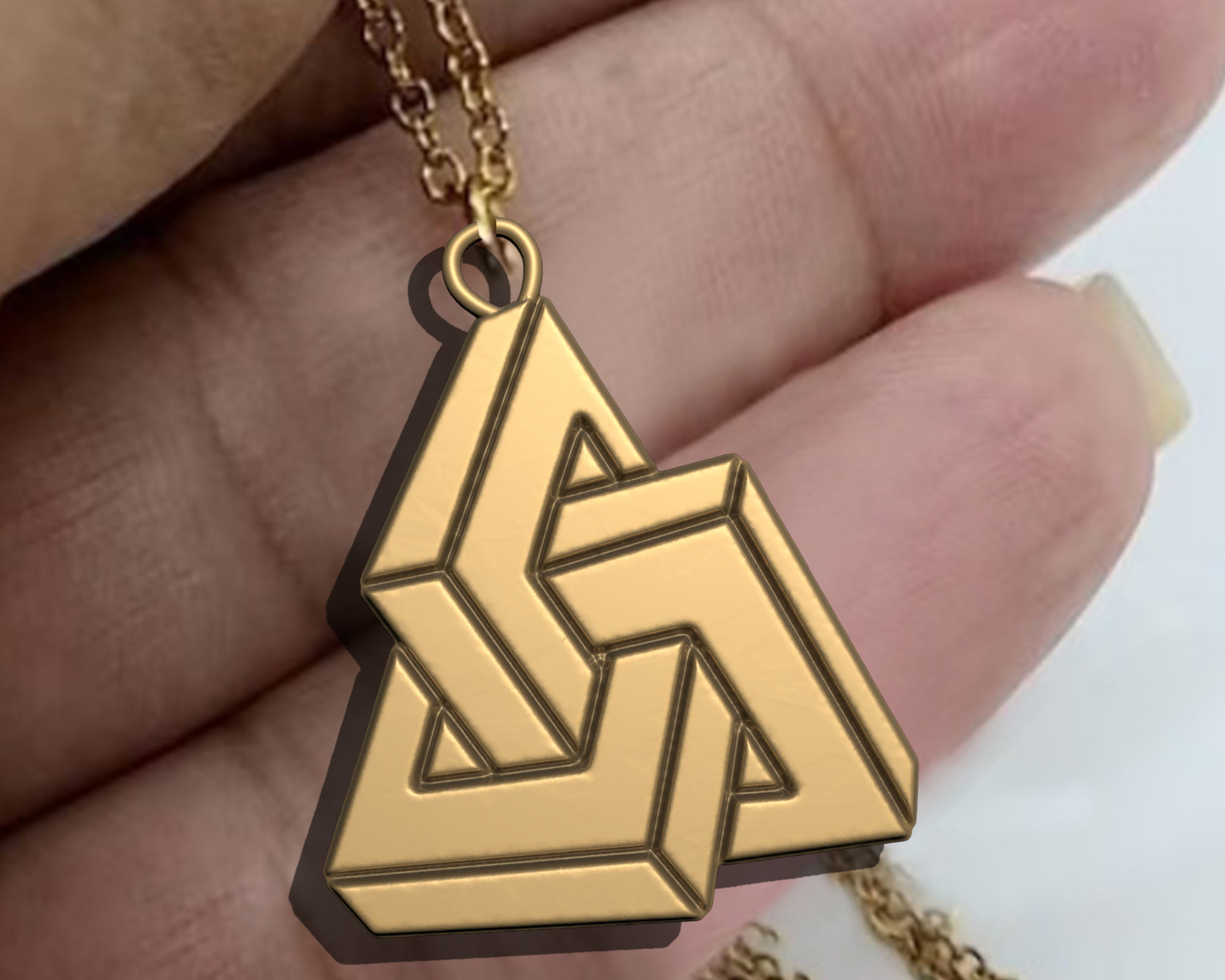 Geometric shape of impossible  square  pendant 3D print model_7