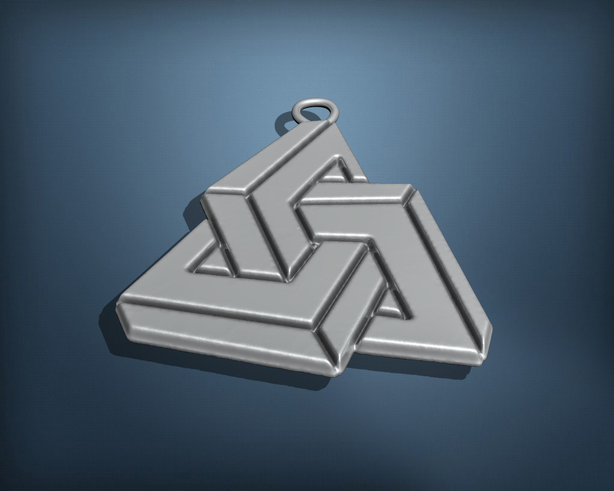 Geometric shape of impossible  square  pendant 3D print model_2
