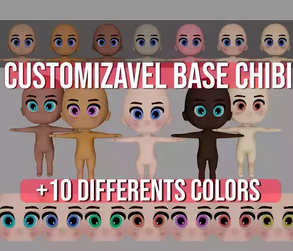Chibi Base Model Bundle - Game Ready Low-poly 3D model Chibi Base Model Bundle - Game Ready Low-poly 3D model